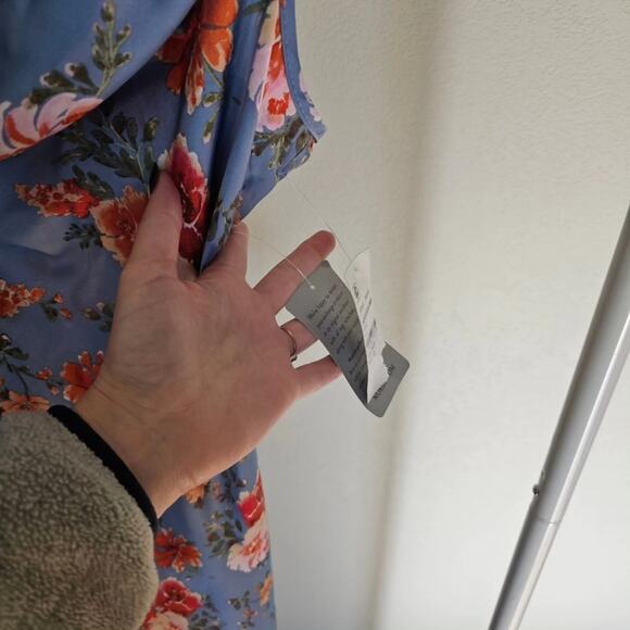 NWT BEBE Floral Satin Slip Dress - Picture 2 of 6